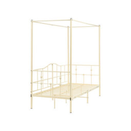 Beliani Four Poster Bed Metal Artonne 90 X 200 Cm (Eu Single) Beige - thumbnail 4