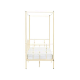 Beliani Four Poster Bed Metal Artonne 90 X 200 Cm (Eu Single) Beige - thumbnail 5