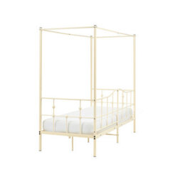 Beliani Four Poster Bed Metal Artonne 90 X 200 Cm (Eu Single) Beige - thumbnail 6
