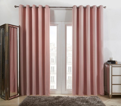 OHS Pair Of Thermal Ready Made Eyelet Blackout Curtains - image 1