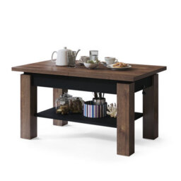 Heze Furniture Alva 2 In 1 Extending Coffee / Dining Table 110-150Cm - Brown Oak / Black - thumbnail 5