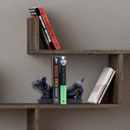 Maison Des Cadeaux Black Sausage Dog Bookends Shelf Decor - thumbnail 2