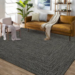 London Boutique 200X290Cm Washable Area Rug, Non-Slip Low Pile Carpet, Stain Resistant For Living Room Bedroom Kitchen, Light Grey - thumbnail 4