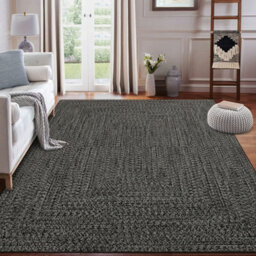 London Boutique 200X290Cm Washable Area Rug, Non-Slip Low Pile Carpet, Stain Resistant For Living Room Bedroom Kitchen, Light Grey - thumbnail 2