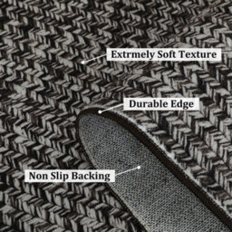 London Boutique 200X290Cm Washable Area Rug, Non-Slip Low Pile Carpet, Stain Resistant For Living Room Bedroom Kitchen, Light Grey - thumbnail 7