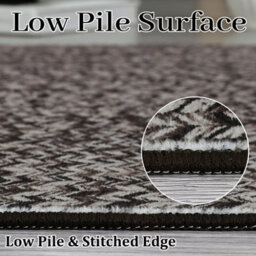 London Boutique 200X290Cm Washable Area Rug, Non-Slip Low Pile Carpet, Stain Resistant For Living Room Bedroom Kitchen, Light Grey - thumbnail 8