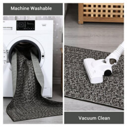 London Boutique 200X290Cm Washable Area Rug, Non-Slip Low Pile Carpet, Stain Resistant For Living Room Bedroom Kitchen, Light Grey - thumbnail 5