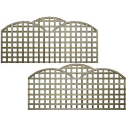 Premier Garden Supplies Triple-Dome Wooden Trellis Panel 6Ft X 2Ft (3 Pack) Privacy Square Lattice Fencing Topper Extension For Climbing Plant Support - thumbnail 2