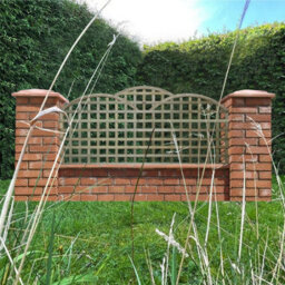 Premier Garden Supplies Triple-Dome Wooden Trellis Panel 6Ft X 2Ft (3 Pack) Privacy Square Lattice Fencing Topper Extension For Climbing Plant Support - thumbnail 9