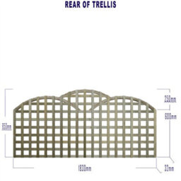 Premier Garden Supplies Triple-Dome Wooden Trellis Panel 6Ft X 2Ft (3 Pack) Privacy Square Lattice Fencing Topper Extension For Climbing Plant Support - thumbnail 7
