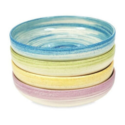 Verano Spanish Ceramics Pastel Beach Hand Painted Kitchen Dining Table Large Bowl Green 27Cm (Diam) - thumbnail 4