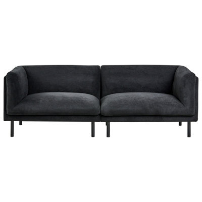 Beliani Sofa 3 Seater Vorgod Fabric Black - image 1