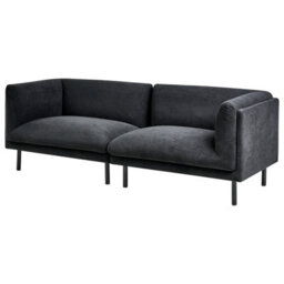 Beliani Sofa 3 Seater Vorgod Fabric Black - thumbnail 4