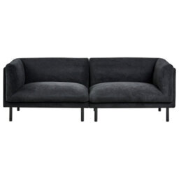 Beliani Sofa 3 Seater Vorgod Fabric Black - thumbnail 1