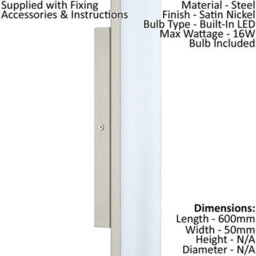Satin Nickel Wall And Mirror Light With White Glass Led Bulb 16W - thumbnail 2