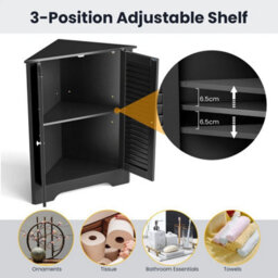 Bathroom Corner Storage Cabinet With Adjustable Shelf - thumbnail 4