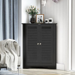 Bathroom Corner Storage Cabinet With Adjustable Shelf - thumbnail 3