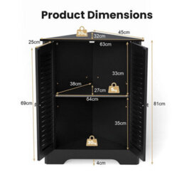 Bathroom Corner Storage Cabinet With Adjustable Shelf - thumbnail 2