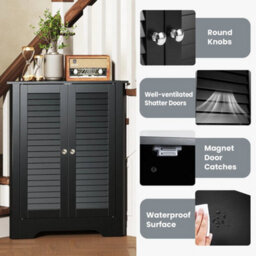 Bathroom Corner Storage Cabinet With Adjustable Shelf - thumbnail 1