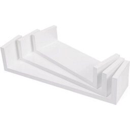 Songmics Set Of 3 Wall Shelves White Floating Storage Shelving System - thumbnail 5