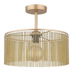 Luminosa Lighting Luminosa Leeds Cylindrical Ceiling Light Gold Colours Antique 1X E27 - thumbnail 2