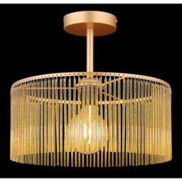 Luminosa Lighting Luminosa Leeds Cylindrical Ceiling Light Gold Colours Antique 1X E27 - thumbnail 3