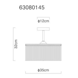 Luminosa Lighting Luminosa Leeds Cylindrical Ceiling Light Gold Colours Antique 1X E27 - thumbnail 6