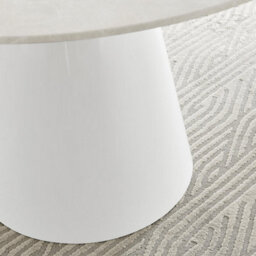 Furniturebox Uk Palma Beige Stone Effect Round Dining Table & 6 Cream Halle Chairs - thumbnail 6