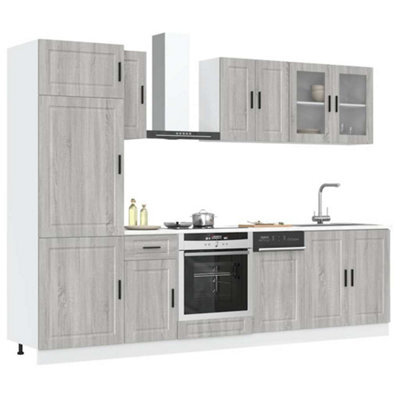 Berkfield 8 Piece Kitchen Cabinet Set Kalmar Grey Sonoma Engineered Wood - image 1