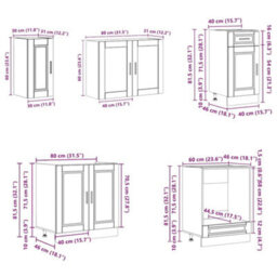 Berkfield 8 Piece Kitchen Cabinet Set Kalmar Grey Sonoma Engineered Wood - thumbnail 9