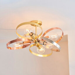 Anson Lighting Dalhart 6Lt Semi Flush Light Finished In Brushed Brass, Nickel And Copper Plate - thumbnail 1