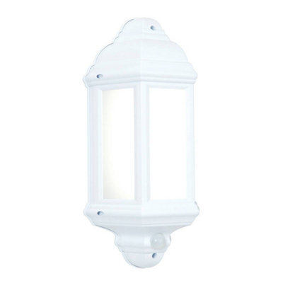 Luminosa Lighting Luminosa Halbury Pir 1 Light Outdoor Wall Light Frosted Polycarbonate, Matt White Textured Ip44