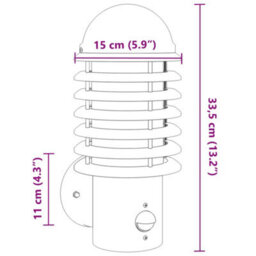 Walplus Outdoor Wall Light With Sensor Silver Stainless Steel - thumbnail 7
