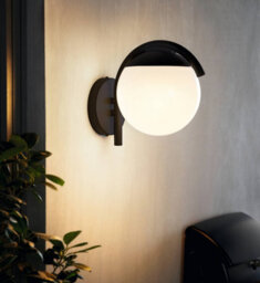 Eglo Prata Vecchia Black And White Metal And Plastic Ip44 Outdoor Wall Light, (D) 20Cm