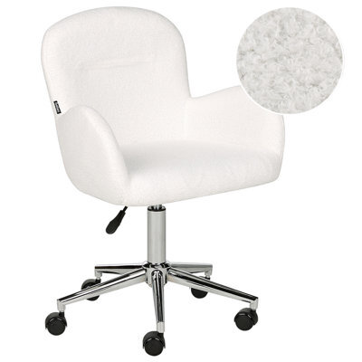 Beliani Desk Chair Priddy Boucle Off-White - image 1