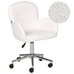 Beliani Desk Chair Priddy Boucle Off-White - thumbnail 1