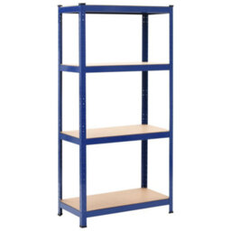 Berkfield Storage Shelf Blue 80X40X160 Cm Steel And Mdf - thumbnail 1