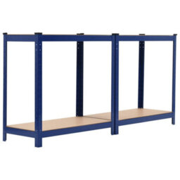 Berkfield Storage Shelf Blue 80X40X160 Cm Steel And Mdf - thumbnail 4