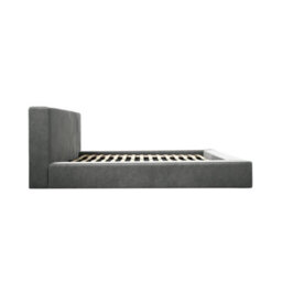 Wyld Haus Portarlington Upholstered Dark Grey Twill 4Ft6 Double Size Bed With Headboard - thumbnail 4