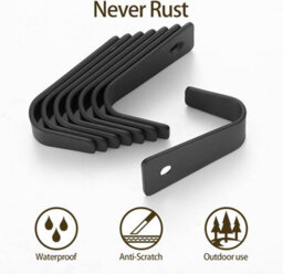 8 Pack Black Wall Mounted Coat Hooks, Coat Rack - thumbnail 5