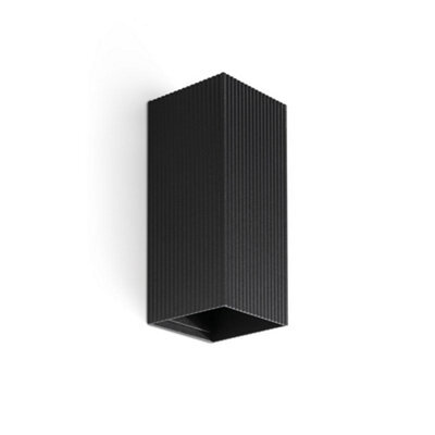 Luminosa Lighting Luminosa Lune Square Fluted Up & Down Wall Lamp Black 2X Gu10