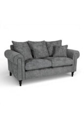 Loft Home Harlow Silver Grey Pillow Back 2 Seater Sofa - thumbnail 2