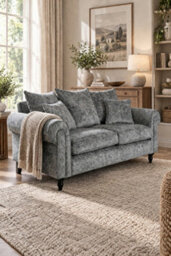 Loft Home Harlow Silver Grey Pillow Back 2 Seater Sofa - thumbnail 4