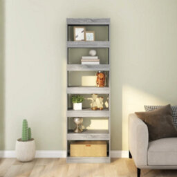 Berkfield Book Cabinet/room Divider Grey Sonoma 60X30X198 Cm - thumbnail 3