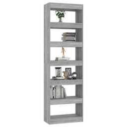 Berkfield Book Cabinet/room Divider Grey Sonoma 60X30X198 Cm - thumbnail 4