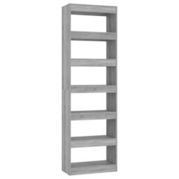Berkfield Book Cabinet/room Divider Grey Sonoma 60X30X198 Cm - thumbnail 2