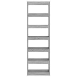 Berkfield Book Cabinet/room Divider Grey Sonoma 60X30X198 Cm - thumbnail 5