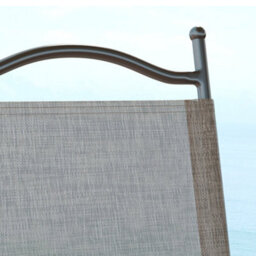 Wyld Haus Hazivi Set Of 2 Cream Mesh And Mixed Brown Metal Folding Garden Chairs - Portable Patio Seating - thumbnail 8