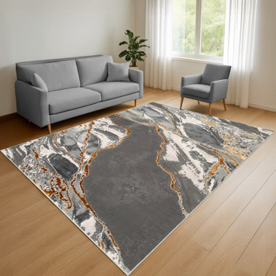Smart Living Parma Modern Shimmer Rug - Soft Luxury For Living & Bedroom - Ochre - 60 X 220 Cm - image 1