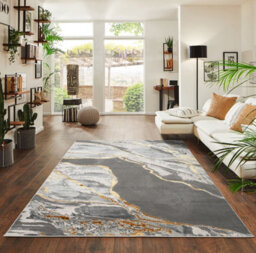 Smart Living Parma Modern Shimmer Rug - Soft Luxury For Living & Bedroom - Ochre - 60 X 220 Cm - thumbnail 4